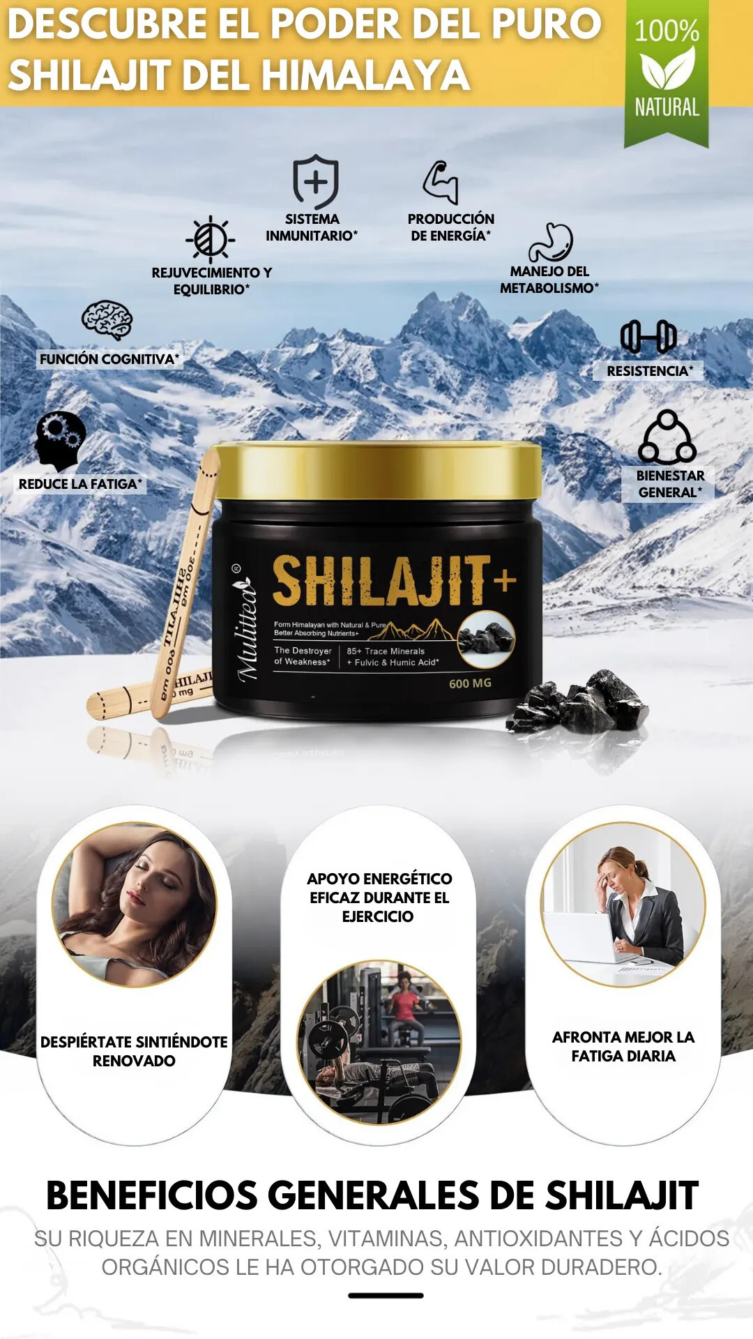 Shilajit Natural del Himalaya
