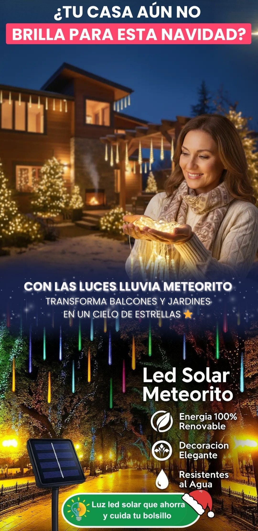 Luces Meteorito StarGlow™ - Navidad que Enamora al Instante