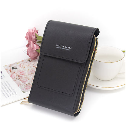 Cartera de cuero multifuncional antirobo