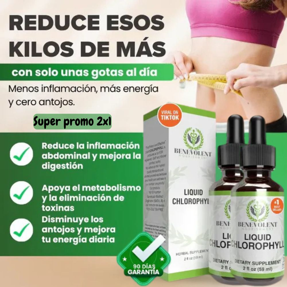 2X1 Clorofila Líquida Benevolent - Detox Natural