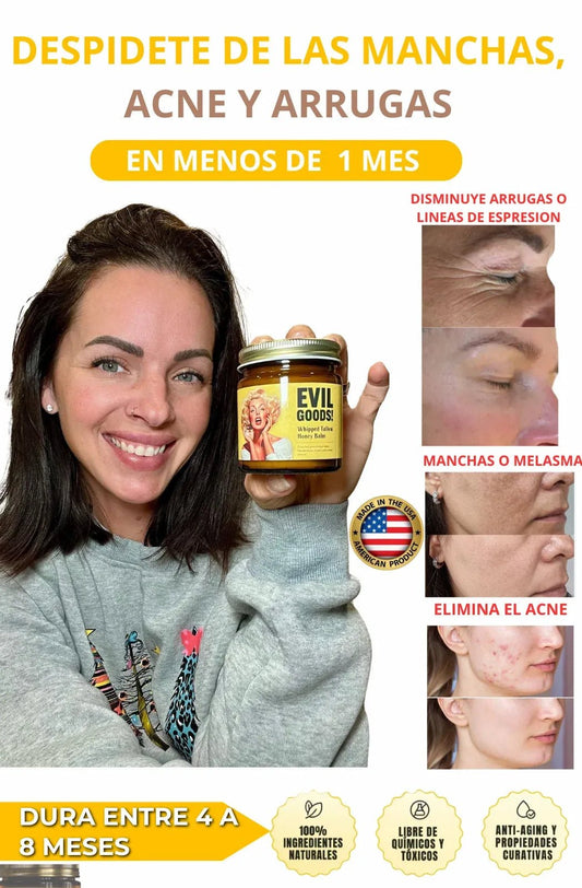 Evil Goods! Crema Orgánica de Sebo de Res con Miel - Elimina Acné y la Irritación